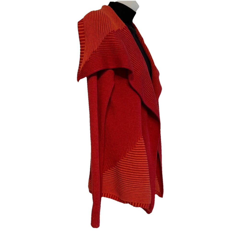 Spring & Mercer Orange Striped Long Sleeve Open Front Cardigan Sweater S NWT - Picture 2 of 11